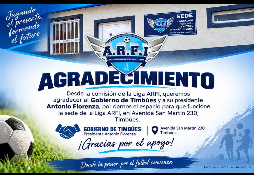 Liga ARFI agradeció al Gobierno de Timbúes por el espacio cedido para su sede